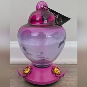 Purple Ombre Glass Hummingbird Feeder